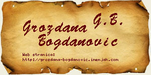 Grozdana Bogdanović vizit kartica